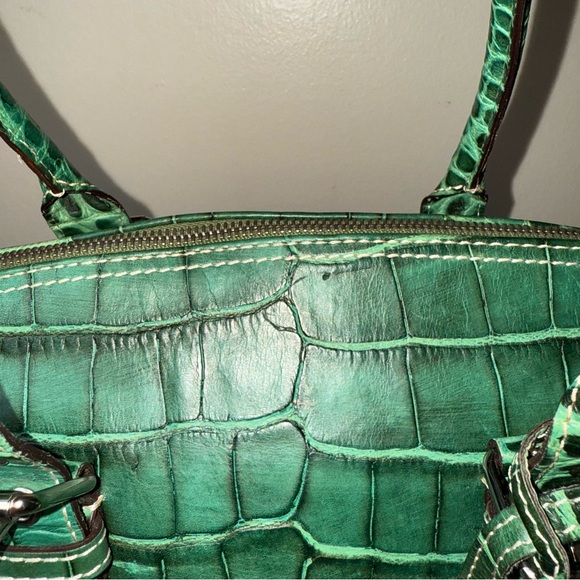 Dooney & Bourke Green Croc Embossed Satchel/ wallet is not included - Picture 3 of 11